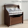 image:imageHumble Crew 3in1 Kids Bookshelf and Toy Storage Organizer Bookcase with Rolling Toy Box and 3 Fabric Storage Bins Wooden Nursery amp Playroom Organizer GreyGreyEspressoWhite