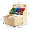 image:imageHumble Crew 3in1 Kids Bookshelf and Toy Storage Organizer Bookcase with Rolling Toy Box and 3 Fabric Storage Bins Wooden Nursery amp Playroom Organizer GreyGreyNatural Finish  Primary