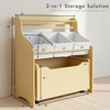 image:imageHumble Crew 3in1 Kids Bookshelf and Toy Storage Organizer Bookcase with Rolling Toy Box and 3 Fabric Storage Bins Wooden Nursery amp Playroom Organizer GreyGreyNaturalWhite