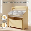 image:imageHumble Crew 3in1 Kids Bookshelf and Toy Storage Organizer Bookcase with Rolling Toy Box and 3 Fabric Storage Bins Wooden Nursery amp Playroom Organizer GreyGreyNaturalWhite
