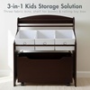 image:imageHumble Crew 3in1 Kids Bookshelf and Toy Storage Organizer Bookcase with Rolling Toy Box and 3 Fabric Storage Bins Wooden Nursery amp Playroom Organizer GreyGreyEspressoWhite