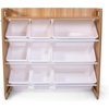 image:imageHumble Crew Aspen Pet Supplies Organizer with Shelf and 9 Storage Bins  Natural Wood Frame with White Bins Hooks amp Bone Cutout Handles for Dogs Cats amp Small Pets9 Bins  Pet Supplies