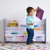 image:imageHumble Crew Inspire Extra Large Kids 4Tier Bookrack with 4 Front Pockets Toddler Bookshelf Organizer for Small amp Large Books FrontFacing Display Storage GreyWhite for Nursery amp Playroom