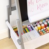 image:imageHumble Crew Inspire Kids Art Easel with Chalkboard Dry Erase Board Paper Roll Storage Bins Chalk amp Eraser 3in1 Wooden Art Station for Toddlers Grey