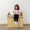 image:imageHumble Crew Jaime Hinged Toy Storage Chest with Safety Lid amp Removable Cushion Wooden Toy Box Bench for Kids Natural Finish 27x16x24 Safe Storage Organizer for Playroom or Bedroom