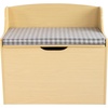 image:imageHumble Crew Jaime Hinged Toy Storage Chest with Safety Lid amp Removable Cushion Wooden Toy Box Bench for Kids Natural Finish 27x16x24 Safe Storage Organizer for Playroom or Bedroom