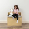 image:imageHumble Crew Jaime Hinged Toy Storage Chest with Safety Lid amp Removable Cushion Wooden Toy Box Bench for Kids Natural Finish 27x16x24 Safe Storage Organizer for Playroom or Bedroom