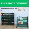 image:imageHumble Crew Kids Bookshelf 4Tier FrontFacing Book Display Organizer Montessori Toddler Bookcase for Playroom Bedroom amp Reading Corner Natural WoodPrimaryCamo Green