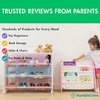 image:imageHumble Crew Kids Bookshelf 4Tier FrontFacing Book Display Organizer Montessori Toddler Bookcase for Playroom Bedroom amp Reading Corner Natural WoodPrimaryPinkWhite