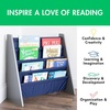 image:imageHumble Crew Kids Bookshelf 4Tier FrontFacing Book Display Organizer Montessori Toddler Bookcase for Playroom Bedroom amp Reading Corner Natural WoodPrimaryGreyNavy