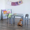 image:imageHumble Crew Kids Plastic Table and Chair Set Toddler Activity Table with 2 Chairs Lightweight EasyClean Kids Desk for Play Snacks amp Crafts Indoor Outdoor Playroom Furniture AquaGreenYellowGrey Table  Chairs