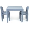 image:imageHumble Crew Kids Plastic Table and Chair Set Toddler Activity Table with 2 Chairs Lightweight EasyClean Kids Desk for Play Snacks amp Crafts Indoor Outdoor Playroom Furniture AquaGreenYellowGrey Table  Chairs