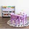 image:imageHumble Crew Kids Plastic Table and Chair Set Toddler Activity Table with 4 Chairs Lightweight EasyClean Kids Desk for Play Snacks amp Crafts Playroom Furniture BlueRedGreenYellowPurplePurple Table  Chairs