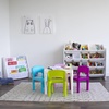 image:imageHumble Crew Kids Plastic Table and Chair Set Toddler Activity Table with 4 Chairs Lightweight EasyClean Kids Desk for Play Snacks amp Crafts Playroom Furniture BlueRedGreenYellowPurpleWhite TablePastel Chairs