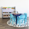 image:imageHumble Crew Kids Plastic Table and Chair Set Toddler Activity Table with 4 Chairs Lightweight EasyClean Kids Desk for Play Snacks amp Crafts Playroom Furniture BlueRedGreenYellowPurpleMultiblue Table  Chairs