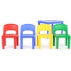 image:imageHumble Crew Kids Plastic Table and Chair Set Toddler Activity Table with 4 Chairs Lightweight EasyClean Kids Desk for Play Snacks amp Crafts Playroom Furniture BlueRedGreenYellowPurpleBlue TablePrimary Chairs