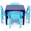 image:imageHumble Crew Kids Plastic Table and Chair Set Toddler Activity Table with 4 Chairs Lightweight EasyClean Kids Desk for Play Snacks amp Crafts Playroom Furniture BlueRedGreenYellowPurpleMultiblue Table  Chairs