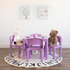 image:imageHumble Crew Kids Plastic Table and Chair Set Toddler Activity Table with 4 Chairs Lightweight EasyClean Kids Desk for Play Snacks amp Crafts Playroom Furniture BlueRedGreenYellowPurplePurple Table  Chairs