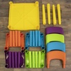 image:imageHumble Crew Kids Plastic Table and Chair Set Toddler Activity Table with 4 Chairs Lightweight EasyClean Kids Desk for Play Snacks amp Crafts Playroom Furniture BlueRedGreenYellowPurpleYellow TableVibrant Chairs