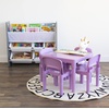 image:imageHumble Crew Kids Plastic Table and Chair Set Toddler Activity Table with 4 Chairs Lightweight EasyClean Kids Desk for Play Snacks amp Crafts Playroom Furniture BlueRedGreenYellowPurplePurple Table  Chairs