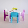 image:imageHumble Crew Kids Plastic Table and Chair Set Toddler Activity Table with 4 Chairs Lightweight EasyClean Kids Desk for Play Snacks amp Crafts Playroom Furniture BlueRedGreenYellowPurpleWhite TablePastel Chairs