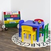 image:imageHumble Crew Kids Plastic Table and Chair Set Toddler Activity Table with 4 Chairs Lightweight EasyClean Kids Desk for Play Snacks amp Crafts Playroom Furniture BlueRedGreenYellowPurpleBlue TablePrimary Chairs