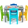 image:imageHumble Crew Kids Table and Chair Set Toddler Activity Table with 4 Chairs for Play Crafts Snacks amp Learning Wooden Kids Furniture for Playroom amp Bedroom WhiteGreyBlueGreenYellow