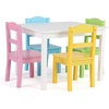 image:imageHumble Crew Kids Table and Chair Set Toddler Activity Table with 4 Chairs for Play Crafts Snacks amp Learning Wooden Kids Furniture for Playroom amp Bedroom WhiteWhitePastels