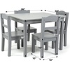 image:imageHumble Crew Kids Table and Chair Set Toddler Activity Table with 4 Chairs for Play Crafts Snacks amp Learning Wooden Kids Furniture for Playroom amp Bedroom WhiteGrey
