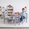 image:imageHumble Crew Kids Table and Chair Set Toddler Activity Table with 4 Chairs for Play Crafts Snacks amp Learning Wooden Kids Furniture for Playroom amp Bedroom WhiteGrey