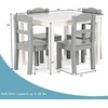 image:imageHumble Crew Kids Table and Chair Set Toddler Activity Table with 4 Chairs for Play Crafts Snacks amp Learning Wooden Kids Furniture for Playroom amp Bedroom WhiteWhiteGrey