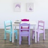 image:imageHumble Crew Kids Table and Chair Set Toddler Activity Table with 4 Chairs for Play Crafts Snacks amp Learning Wooden Kids Furniture for Playroom amp Bedroom WhiteWhitePinkPurple