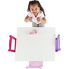 image:imageHumble Crew Kids Table and Chair Set Toddler Activity Table with 4 Chairs for Play Crafts Snacks amp Learning Wooden Kids Furniture for Playroom amp Bedroom WhiteWhitePurplePink