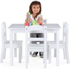 image:imageHumble Crew Kids Table and Chair Set Toddler Activity Table with 4 Chairs for Play Crafts Snacks amp Learning Wooden Kids Furniture for Playroom amp Bedroom WhiteWhite