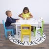 image:imageHumble Crew Kids Table and Chair Set Toddler Activity Table with 4 Chairs for Play Crafts Snacks amp Learning Wooden Kids Furniture for Playroom amp Bedroom WhiteWhitePastels