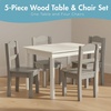 image:imageHumble Crew Kids Table and Chair Set Toddler Activity Table with 4 Chairs for Play Crafts Snacks amp Learning Wooden Kids Furniture for Playroom amp Bedroom WhiteWhiteGrey