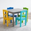 image:imageHumble Crew Kids Table and Chair Set Toddler Activity Table with 4 Chairs for Play Crafts Snacks amp Learning Wooden Kids Furniture for Playroom amp Bedroom WhiteGreyBlueGreenYellow