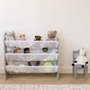 image:imageHumble Crew Slate 3Tier Stuffed Animal Organizer  Grey Woodgrain Frame with White Mesh Storage Slings Open Display for Plush Toys Balls amp Baby GearGrey WoodgrainWhite