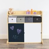image:imageHumble Crew Slate Kids Laundry Organizer with 3 Removable Hampers  White with Grey Woodgrain Frame Sorting Hamper for Toddlers amp Preschoolers12 Bin Organizer