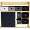 image:imageHumble Crew Slate Kids Laundry Organizer with 3 Removable Hampers  White with Grey Woodgrain Frame Sorting Hamper for Toddlers amp Preschoolers12 Bin Organizer
