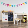 image:imageHumble Crew Slate Kids Laundry Organizer with 3 Removable Hampers  White with Grey Woodgrain Frame Sorting Hamper for Toddlers amp PreschoolersDesk and Chair