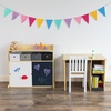 image:imageHumble Crew Slate Kids Laundry Organizer with 3 Removable Hampers  White with Grey Woodgrain Frame Sorting Hamper for Toddlers amp PreschoolersDesk and Chair