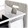 image:imageHumble Crew Slate Kids Laundry Organizer with 3 Removable Hampers  White with Grey Woodgrain Frame Sorting Hamper for Toddlers amp PreschoolersLaundry Organizer