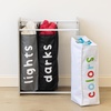 image:imageHumble Crew Slate Kids Laundry Organizer with 3 Removable Hampers  White with Grey Woodgrain Frame Sorting Hamper for Toddlers amp PreschoolersLaundry Organizer