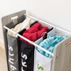 image:imageHumble Crew Slate Kids Laundry Organizer with 3 Removable Hampers  White with Grey Woodgrain Frame Sorting Hamper for Toddlers amp PreschoolersLaundry Organizer