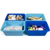 image:imageHumble Crew Small Plastic Storage Bins for Kids Set of 12 Sturdy Toy Organizer Bins for Playroom Nursery Classroom amp Bedroom Storage WhiteNavyTeal