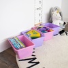 image:imageHumble Crew Small Plastic Storage Bins for Kids Set of 12 Sturdy Toy Organizer Bins for Playroom Nursery Classroom amp Bedroom Storage WhitePinkPurple