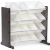 image:imageHumble Crew Toy Storage Organizer with 12 Removable Storage Bins for Kids Playroom 4Tier Toddler Toy Organization GreyBlueGreenYellowEspressoWhite
