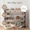 image:imageHumble Crew Toy Storage Organizer with 12 Removable Storage Bins for Kids Playroom 4Tier Toddler Toy Organization GreyBlueGreenYellowEspressoWhite