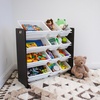 image:imageHumble Crew Toy Storage Organizer with 12 Removable Storage Bins for Kids Playroom 4Tier Toddler Toy Organization GreyBlueGreenYellowEspressoWhite